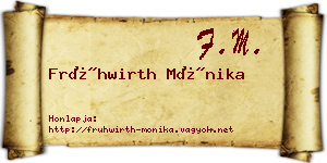 Frühwirth Mónika névjegykártya